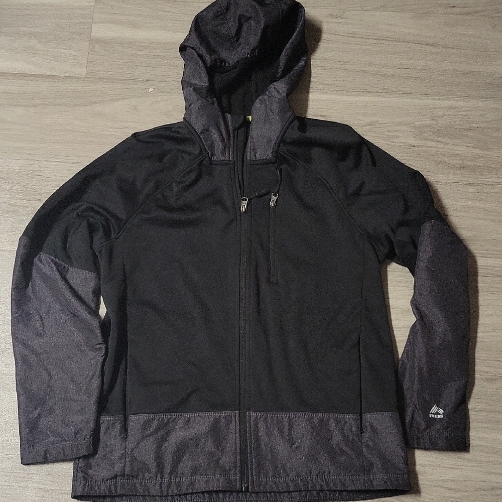 Men's Black and Gray Hooded Jacket